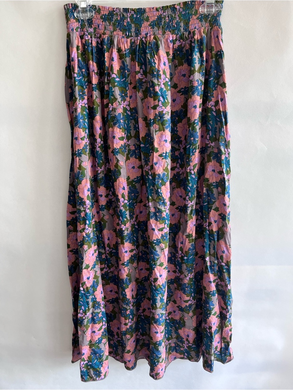 Natural Life Floral Pink Blue Boho Maxi Skirt NWT